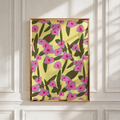 Bold Pink Floral Art Print, Maximalist Wall Decor, Matte Paper Poster (A4-A1)